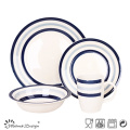 Set de cena de gres Blue Circle de 16 piezas